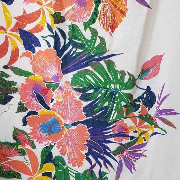 Vintage Frederick's Of Hollywood Floral Midi Skirt‎ 13 6 White Tropical - Picture 7 of 13